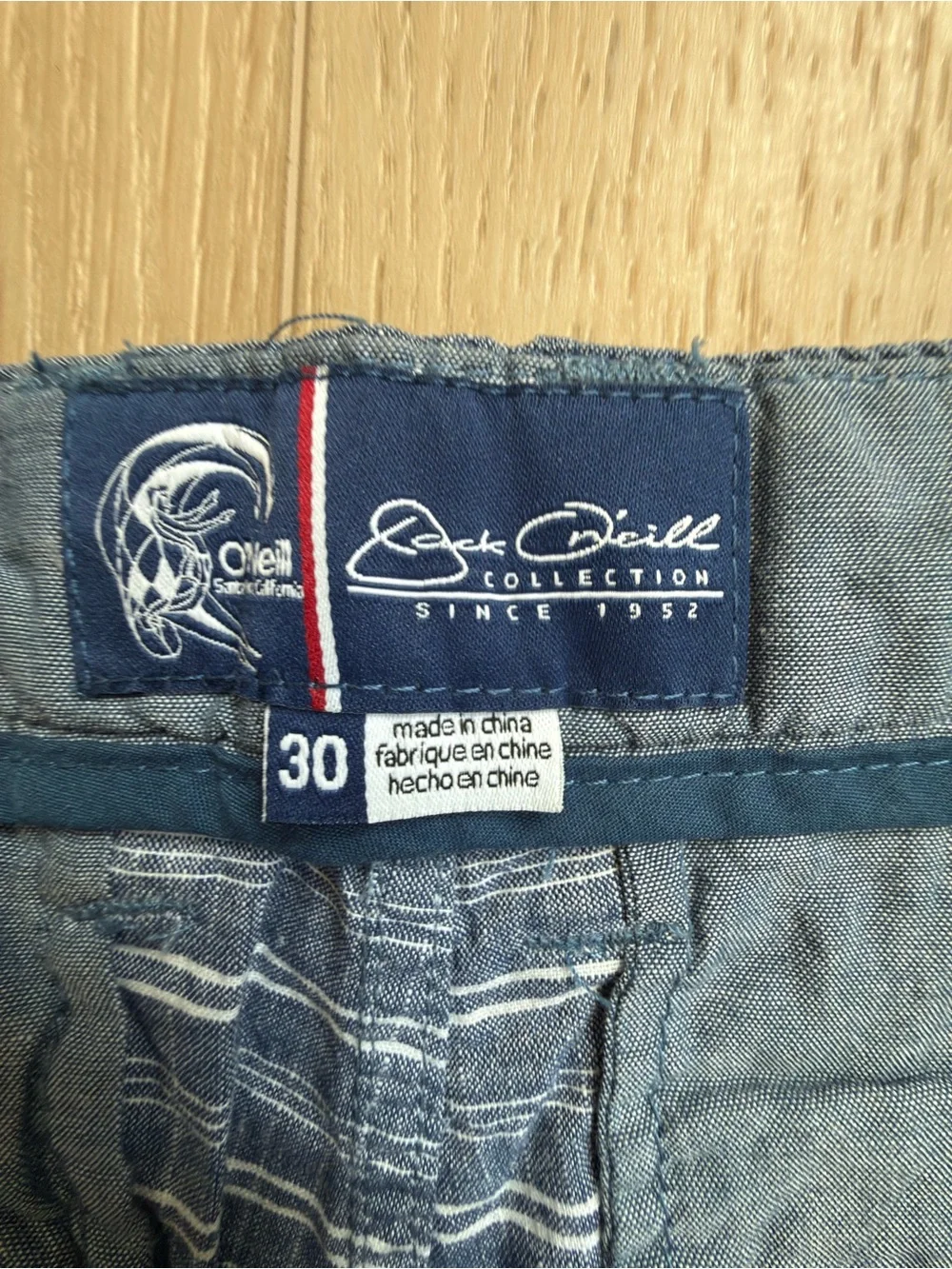 O’Neill Striped Blue White Men’s Casual Outdoor Beach Shorts Size 30